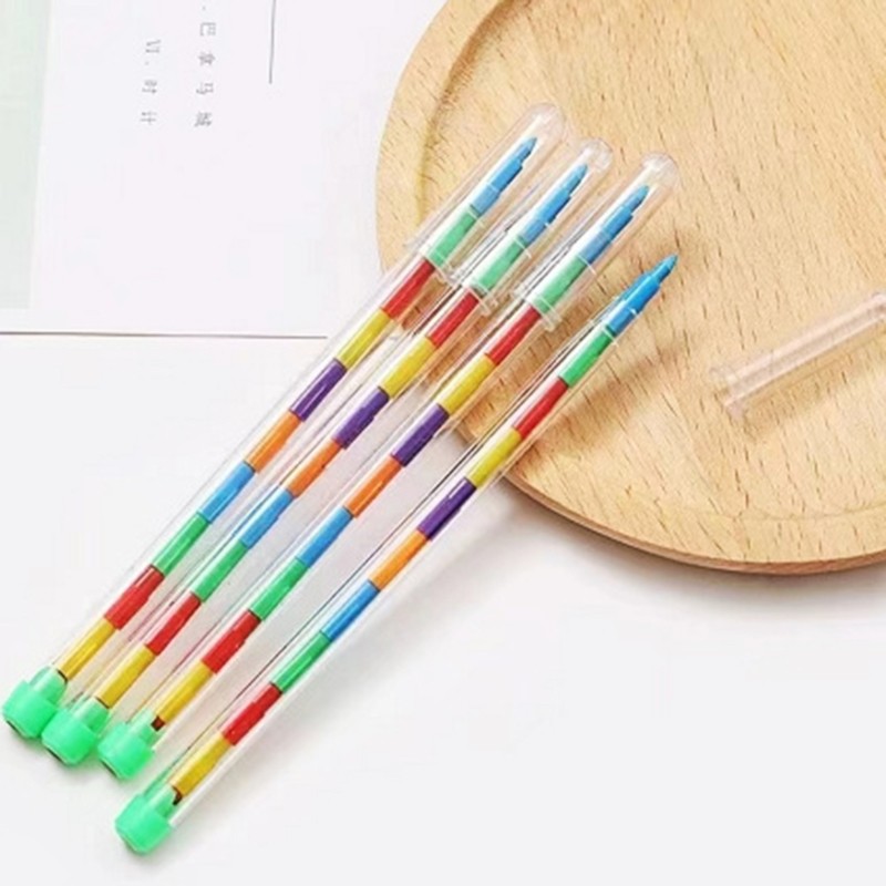 

12/14Pcs Painting Stitching Crayons Color Crayons Building Blocks Crayons for Kids Mini Crayon School Supplies Pencils F19E