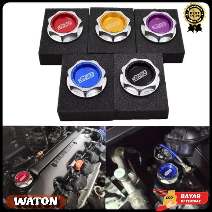 MUGEN Oil Cap JDM Tutup Oli Mesin Mobil Honda Alumunium Alloy - Biru