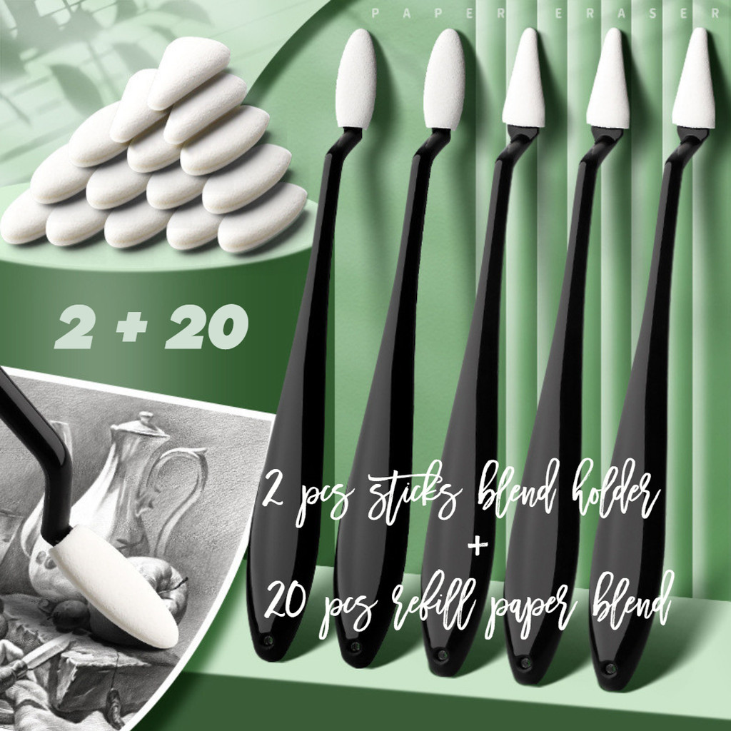 

BLENDING BRUSH ISI 2 PCS KNIFE TOOLS DAN 20 PCS REFILL BLENDING PAPER UNTUK HASIL SKETSA DAN LUKISAN YANG LEBIH HALUS