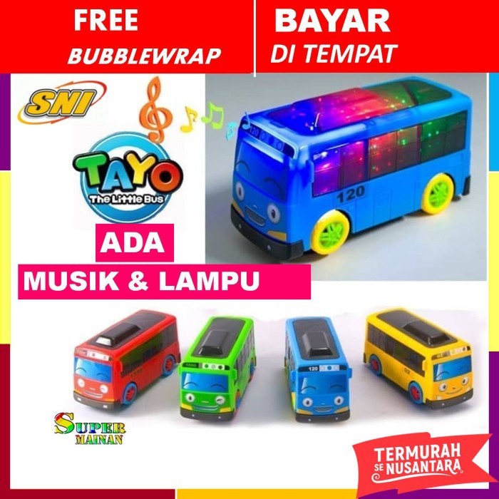 Mainan anak laki laki 2 3 4 tahun tayo mainan mobil bis bus tayo besar