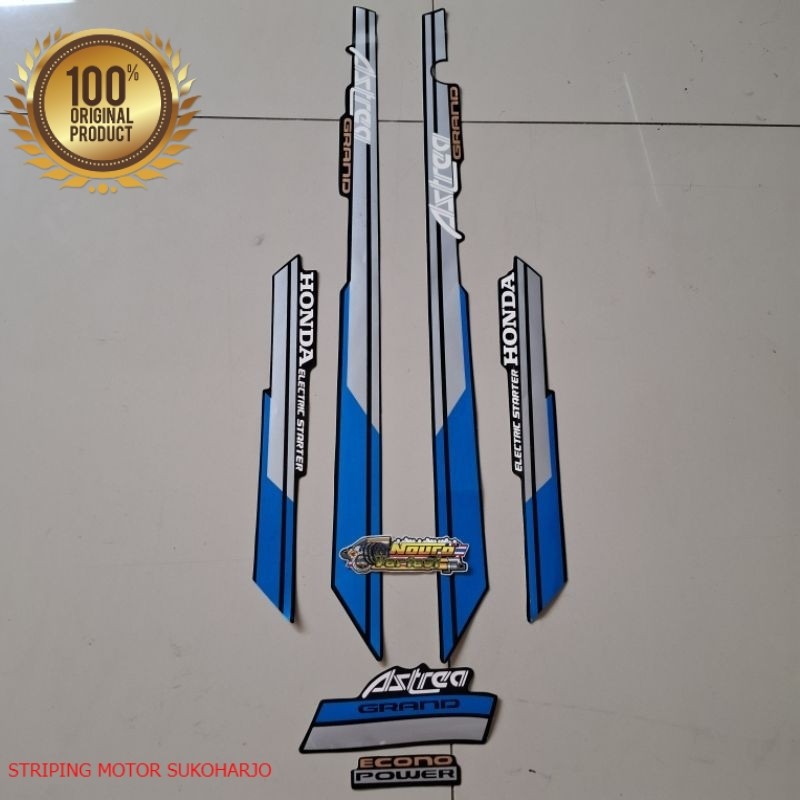 (ORI) STRIPING HONDA ASTREA GRAND BULUS KAPSUL LIST BODY 1992 1993 silver biru kualitas original