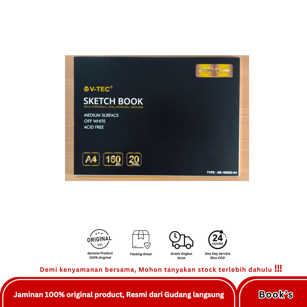 

V-TEC SKETCH BOOK SB-160202 A4 160GSM