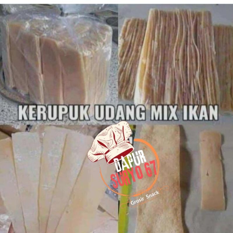 

KERUPUK UDANG Mix ikan 1 KG MENTAH