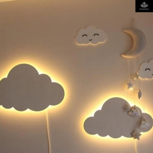 Lampu tidur awan hiasan dinding aesthetic barang lucu lampu led motif awan lampu awan kamar tidur