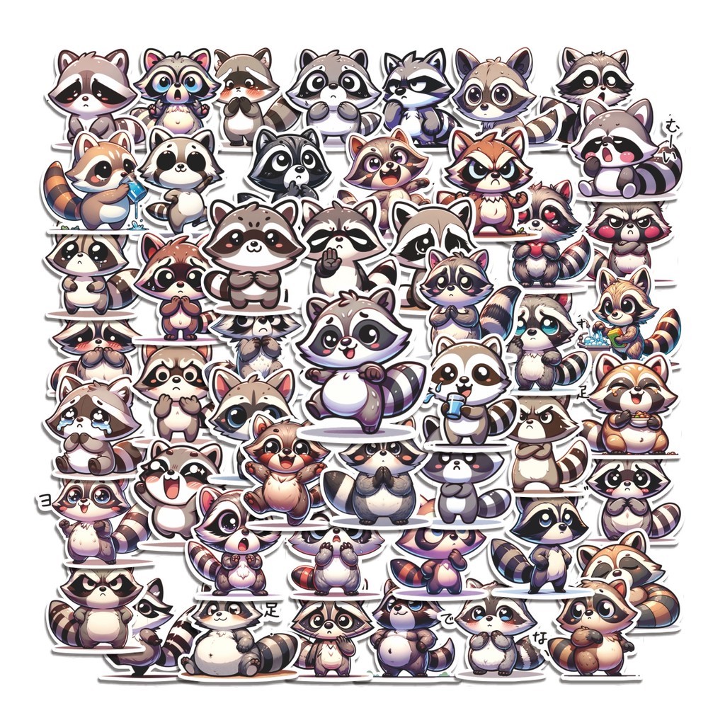 

COD 50 Pcs Stiker Cute Racoon Tanuki Life Lucu Anti Air Untuk Dekorasi Notebook Sepeda Skateboard Handphone DIY