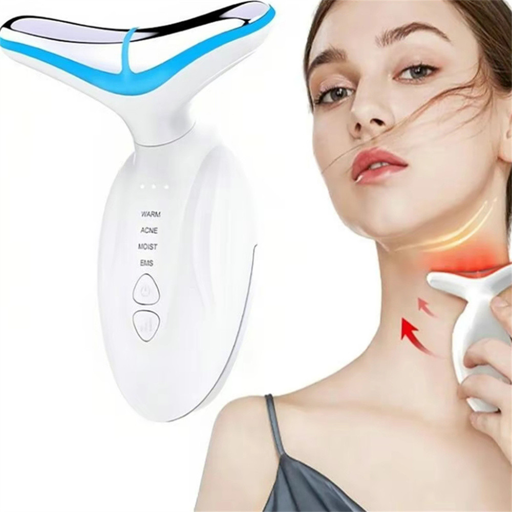 

Rechargeable Face and Neck Massager, 7 modes facial massage treatment tools, the perfect gift for women and girls