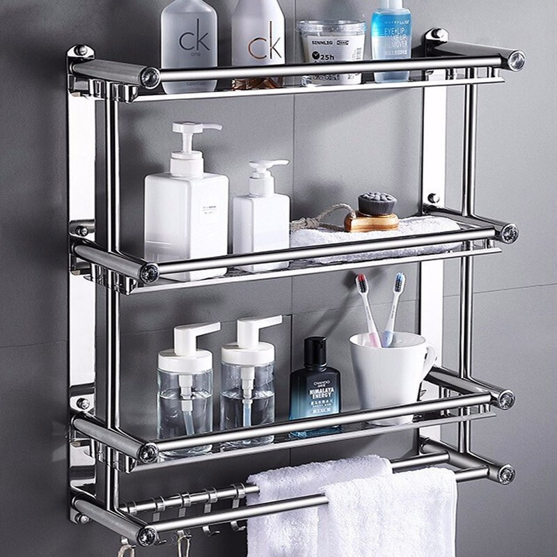 Rak gantung kamar mandi / Rak kamar mandi / Rak Kamar Mandi Dinding  Gantung Rak Dinding Serbaguna R