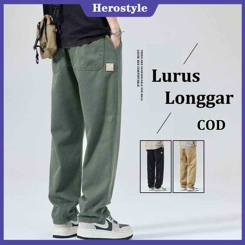 BY39DK Celana Cargo Panjang Pria cargo pants Fashion baggy pants korean style celana kulot cowok dew