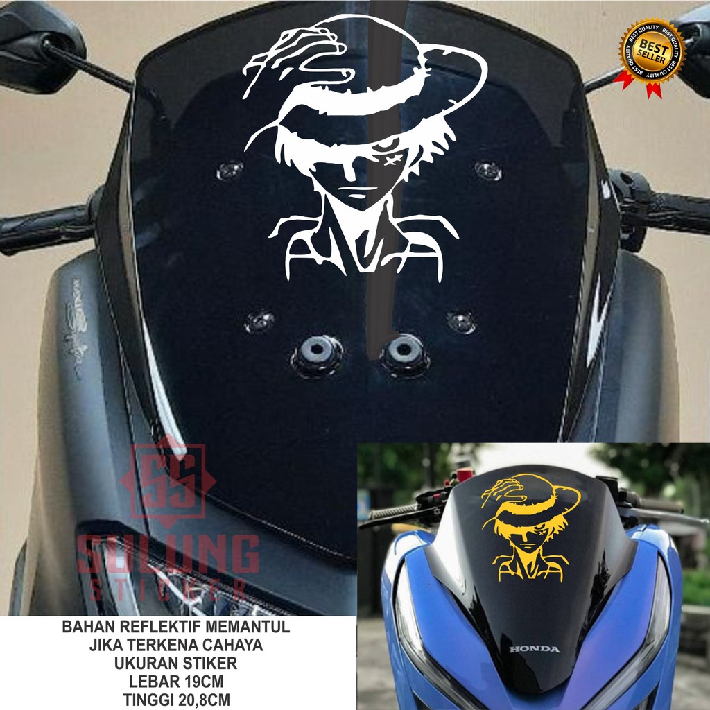 Stiker Motor One Piece Monkey D Luffy Sticker Cutting Variasi Aksesoris Visor All PCX NMAX FREE CUST