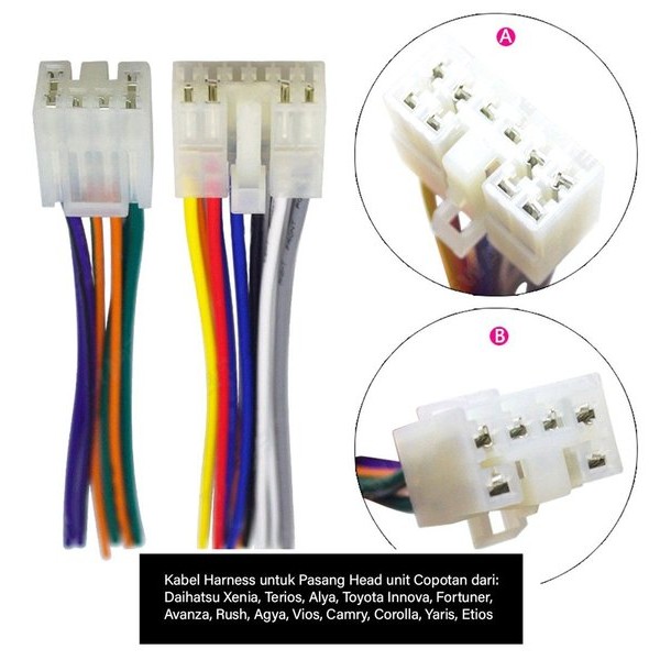 Soket Socket Head Unit HU Toyota Daihatsu Male untuk Pasang HU Copotan Ex Avanza Terios Rush Xenia Y