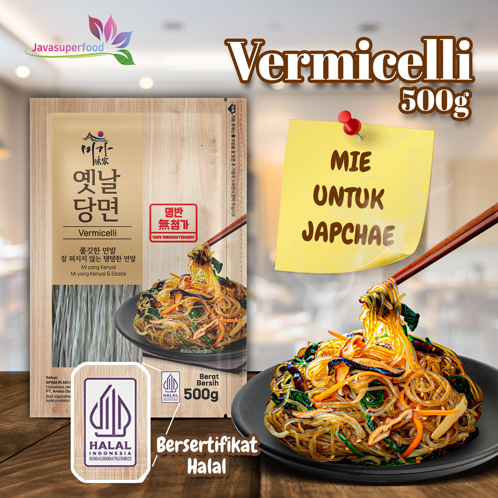 

Korean Dangmyeon Vermicelli Japchae Halal 500 gram Mie Sohun Soun Bihun Korea Halal