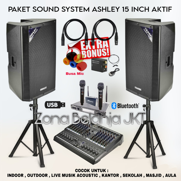 Paket Sound System Indoor Outdoor Speaker Ashley 15 Inch Akrif (SET 2)