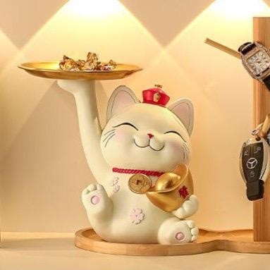 Pajangan Kucing Fortune Lucky Cat Tray Fortune