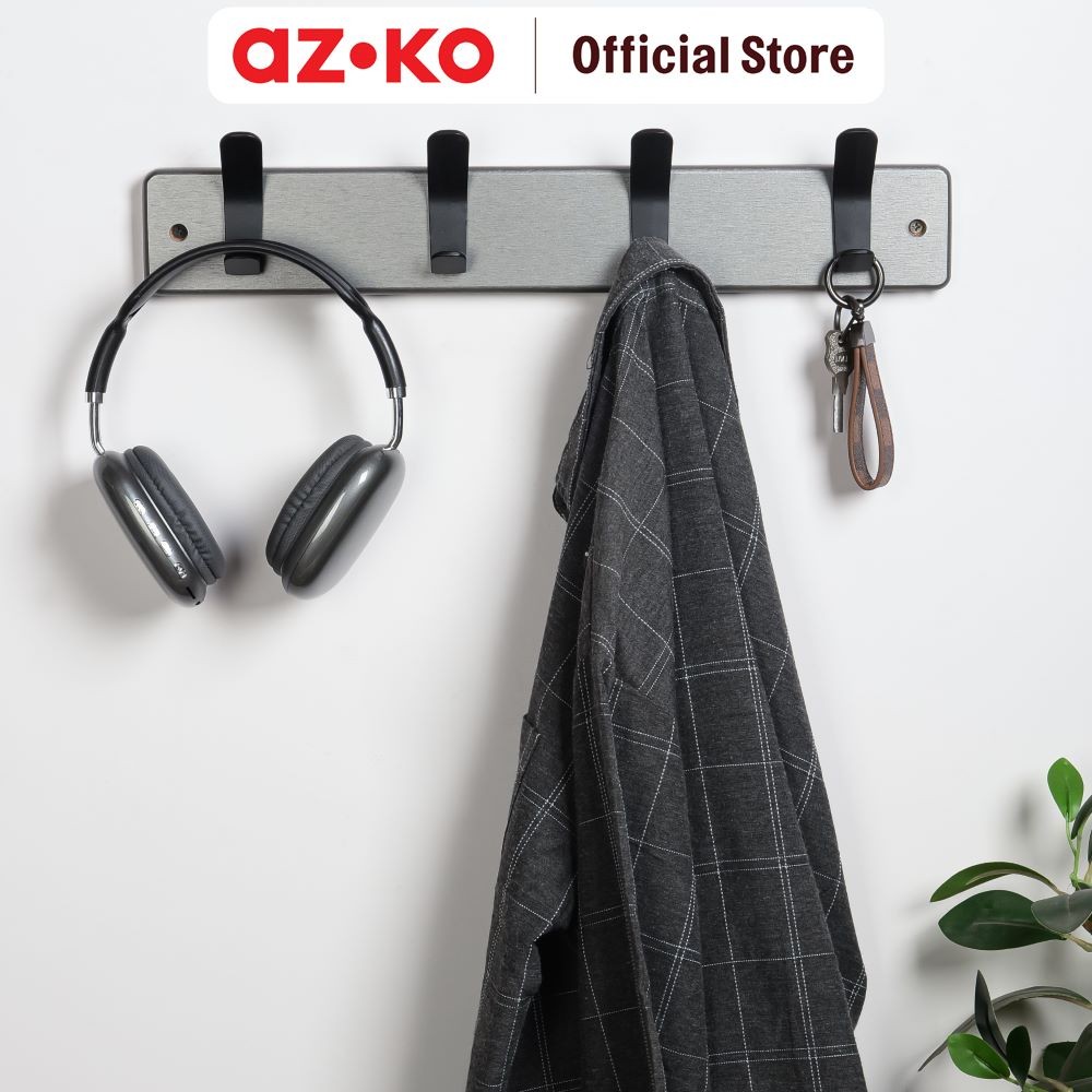 AZKO Stora Gantungan Dinding 4 Kait Pengait Multifungsi Tembok Clothes Hook Tempat Gantung Pakaian B