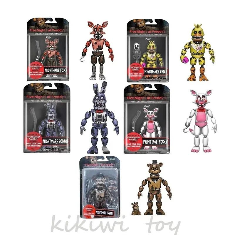 Adventure Game Fnaf Figures Nightmare Freddy Bonnie Foxy Chica Action Figure Movable Blacklight Fros