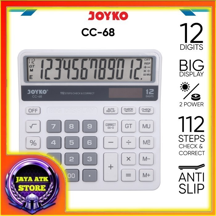 

JOYKO Calculator Kalkulator CC-68 12 Digits Check & Correct