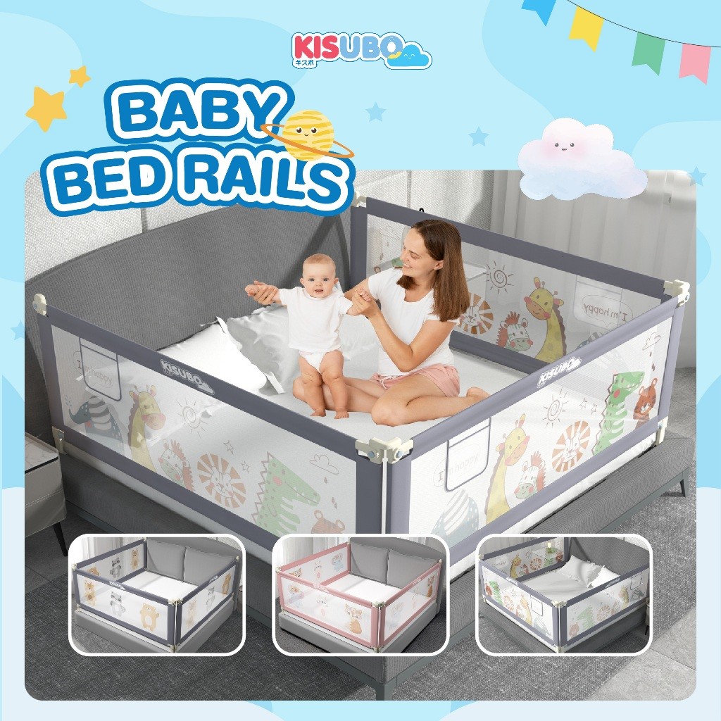 G44L [Harga Per Sisi] KISUBO Baby Bed Rail Safe Bed Rails Sekat Kasur Pembatas Aman Pagar Kasur Peng
