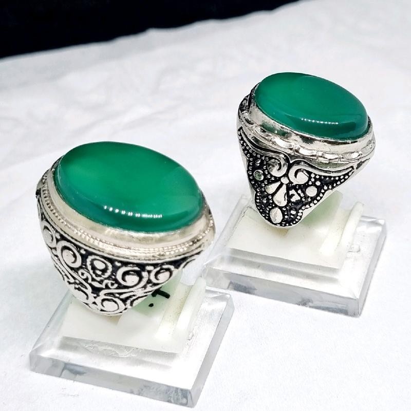 Cincin batu yaman hijau kristal asli original yahman / yahmani / habasy / ahmer