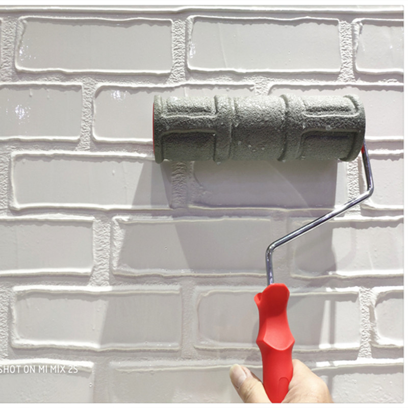 

23cm Pattern Embossed Paint Roller Decorative Texture Painting Brush, Household DIY Plastering Construction Tool