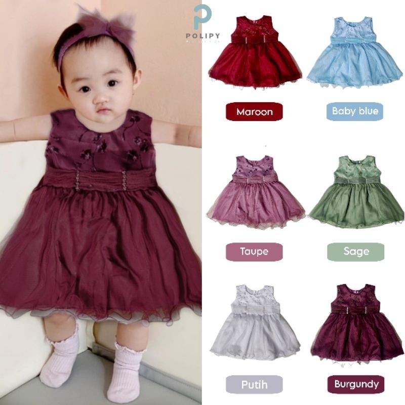 Gaun Anak Bayi Perempuan 0-12 Bulan Baju Dress Balita Pesta Seragam PernikahanCO