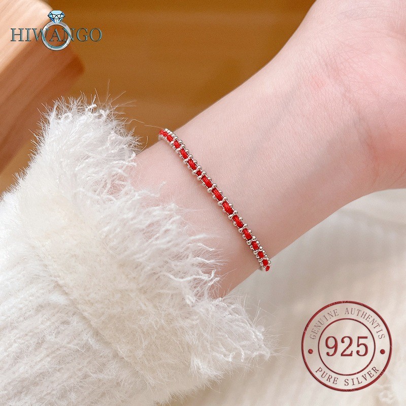 HIWANGO Gelang Tali Merah Perak 925 Fashion Baru Perhiasan Emas 18k