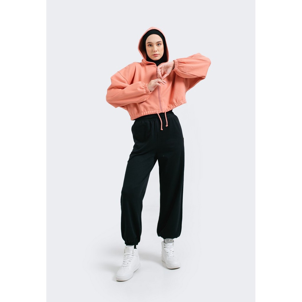 Greenlight Jaket Crop Hoodie Zipper Wanita 071222