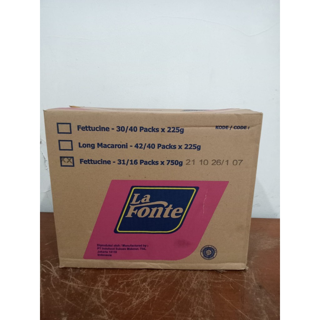 

Pasta Fettucine Fetucini La Fonte 16x750gram No 31 (1 Dus Karton)