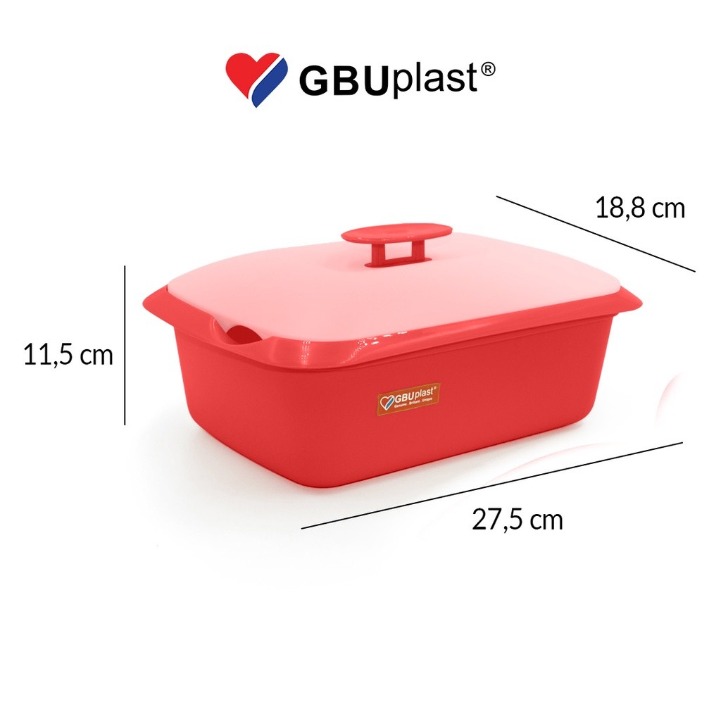 Wadah Saji Prasmanan Sapphire Segi 2.4 Liter Serving Container Food Safe-Peralatan Makan