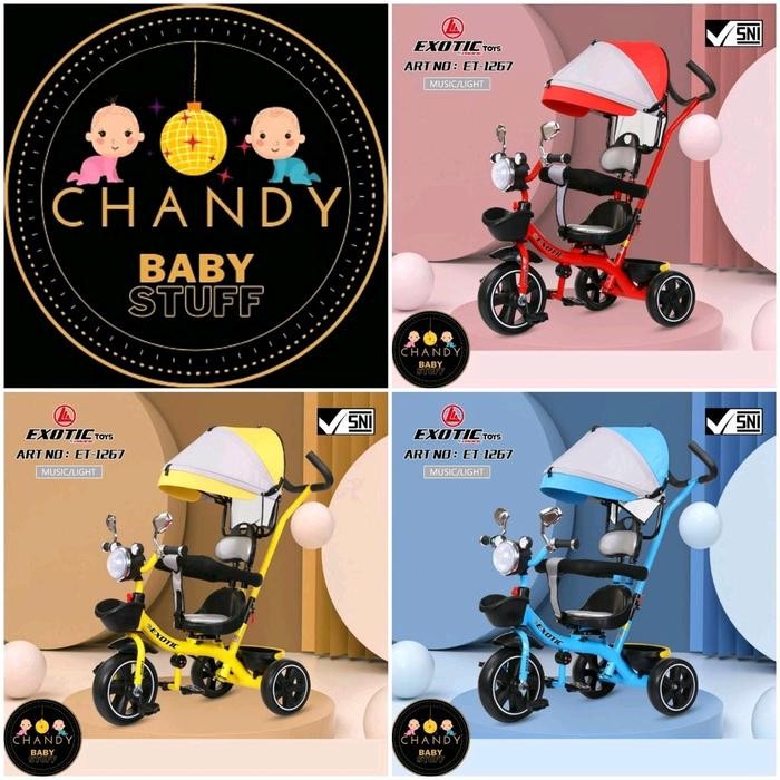 Hot Produk SEPEDA ANAK RODA TIGA EXOTIC ET 1267, ET 1263, ET 1265, ET 1268, AT 7705, AT 7708 Dorong 