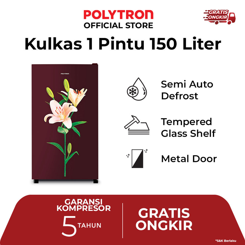 Kulkas Polytron 1 Pintu PRB 157  (150L) / Kulkas 1 Pintu Polytron PRB 157