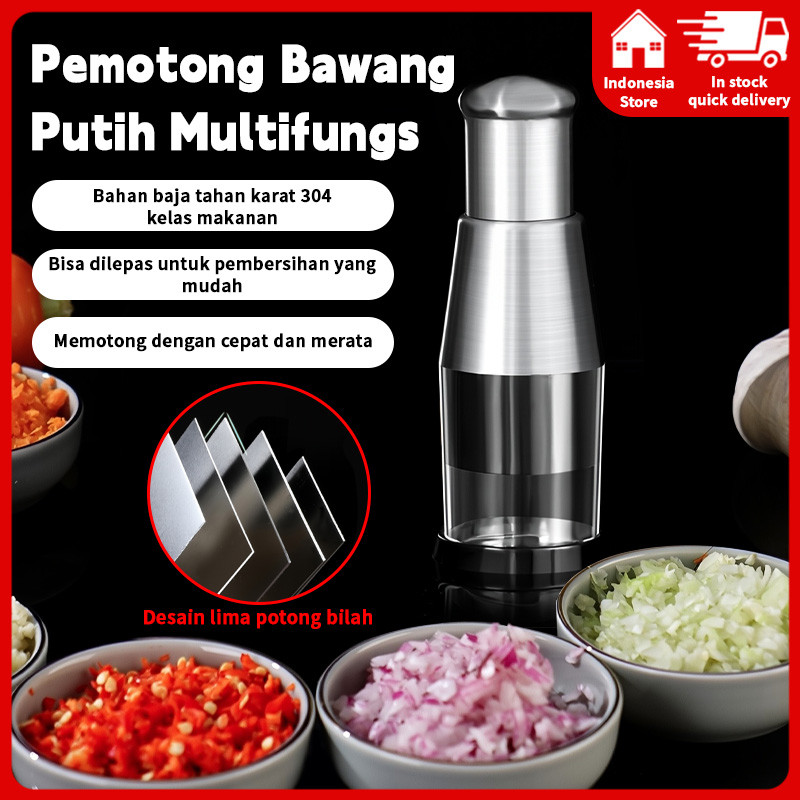 Pengepres Bawang Putih Dapur Dari Baja Tahan Karat, Pemotong Manual ,Multifungsi Mini Pemotong