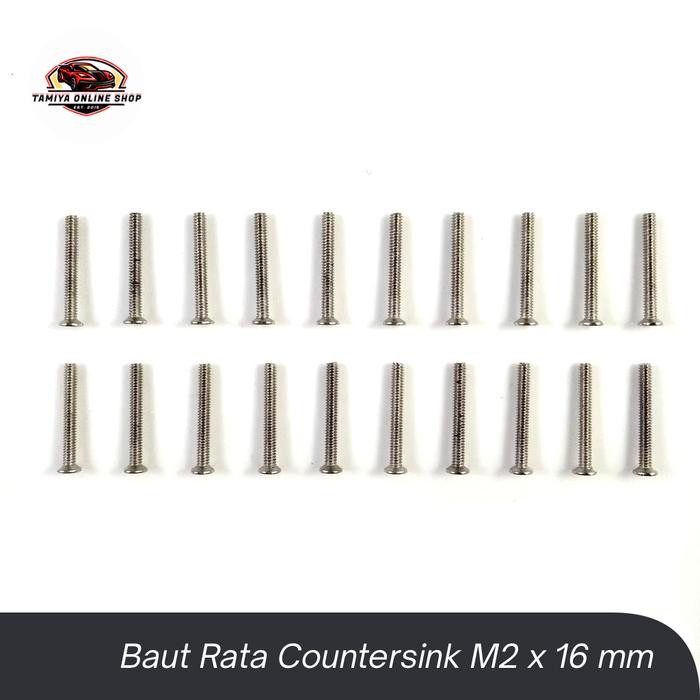 Rep Tamiya Baut Rata Countersink M2 x 16 mm Screw Baut Rata M2 x 16 mm - 20 pcs Baut Tamiya