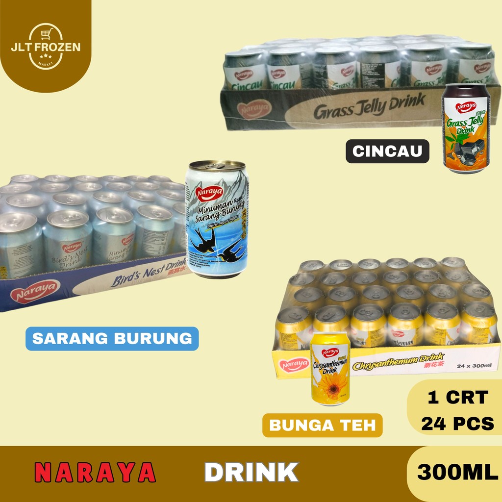 

Naraya Kaleng 300ml / 1 CRT / Naraya Minuman Sarang Burung / Naraya Minuman Bunga Krisantemum / Naraya Minuman Cincau 300ml