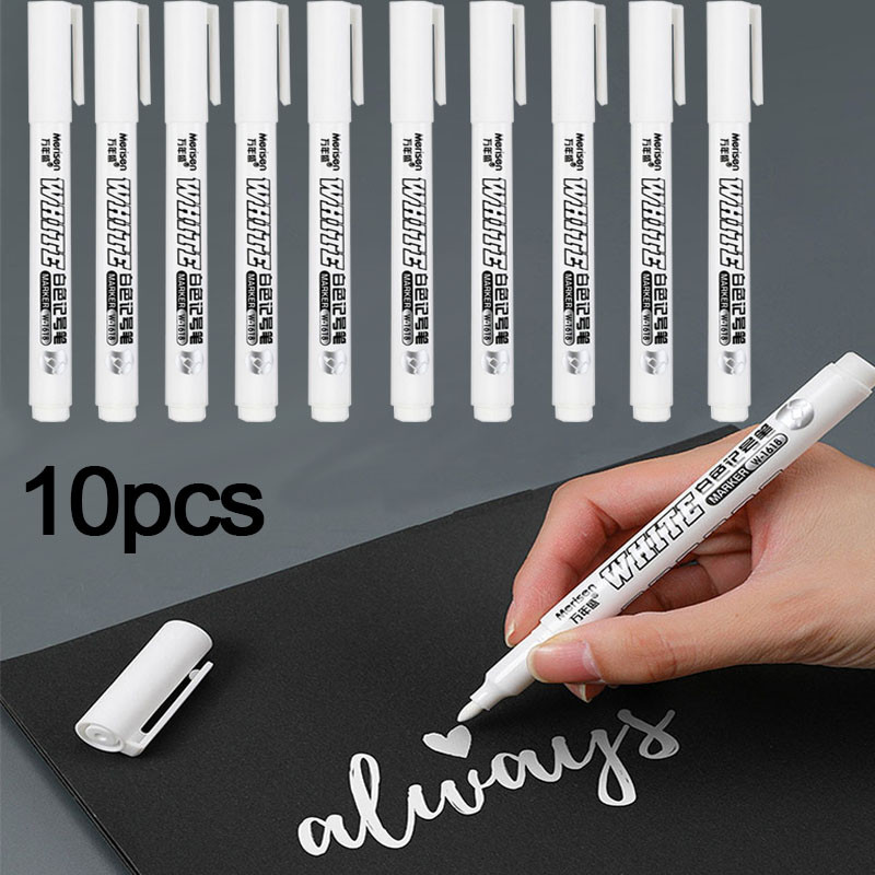 

10PCS White Pen Permanent Marker Paint Metal Marker Pen washing pens JH001