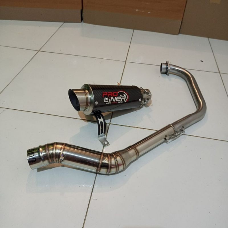 KNALPOT RC PROLINER KARBON UNTUK VIXION SATRIA FU/R15/V2/V3/CBR150/CB150/SONIC/MEGAPRO/BYSON GSX