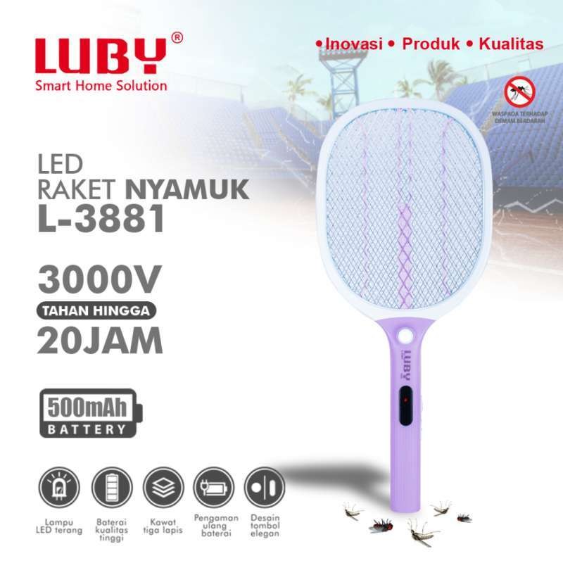 Luby Raket Nyamuk Listrik 3881 / 3882 / 3883 (K) Ori