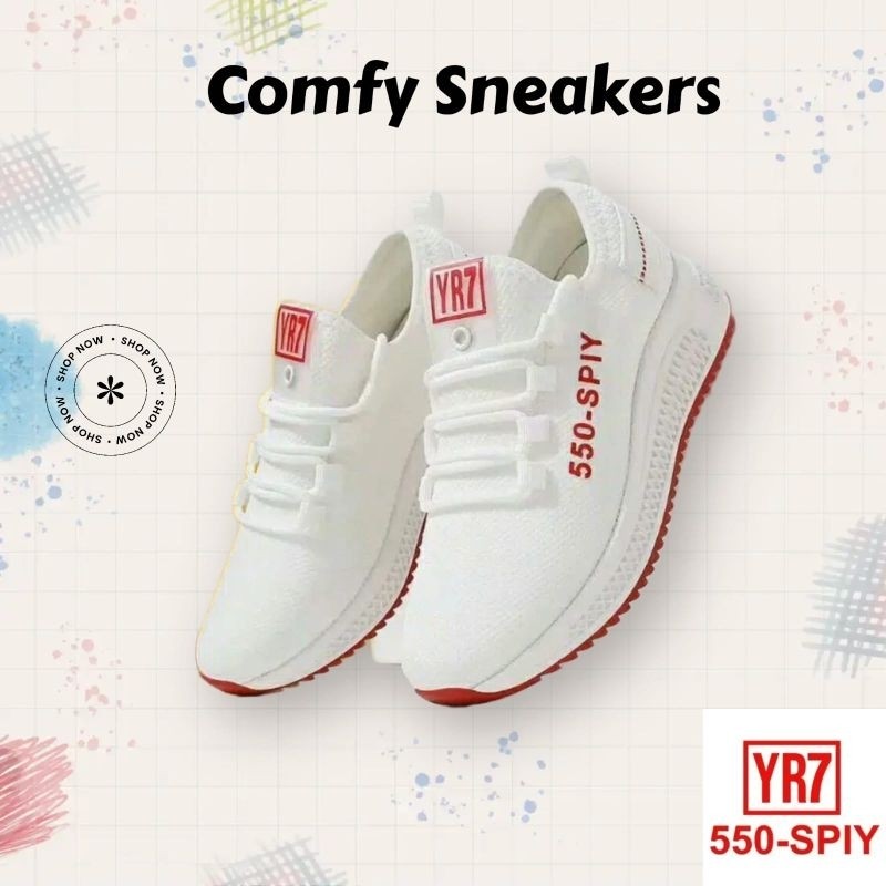 SDN , SEPATU SNEAKERS WANITA KASUAL TRENDY FASHION YR7 SPIY 550 SW01 SEPATU WANITA SEPATU GARIS, SW0