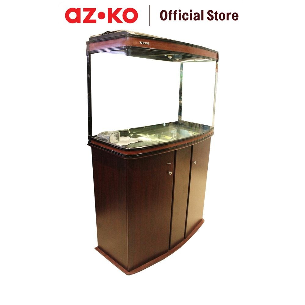 AZKO Boyu Set Aquarium Dan Kabinet 100 cm Aquarium Kaca Tempat Aquascape Tempat Ikan Habitat Ikan