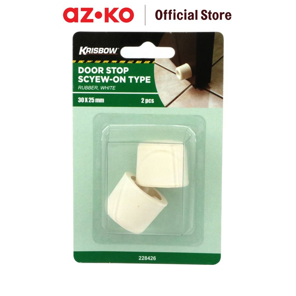 AZKO Krisbow Karet Penahan Pintu 3X2.5 cm - Putih Door Stop Karet Ganjelan Pintu Jendela Serbaguna P