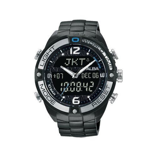 JAM TANGAN PRIA ALBA ACTIVE AZ4015 X1 AZ4015X1 DIGITAL STAINLESS STRAP