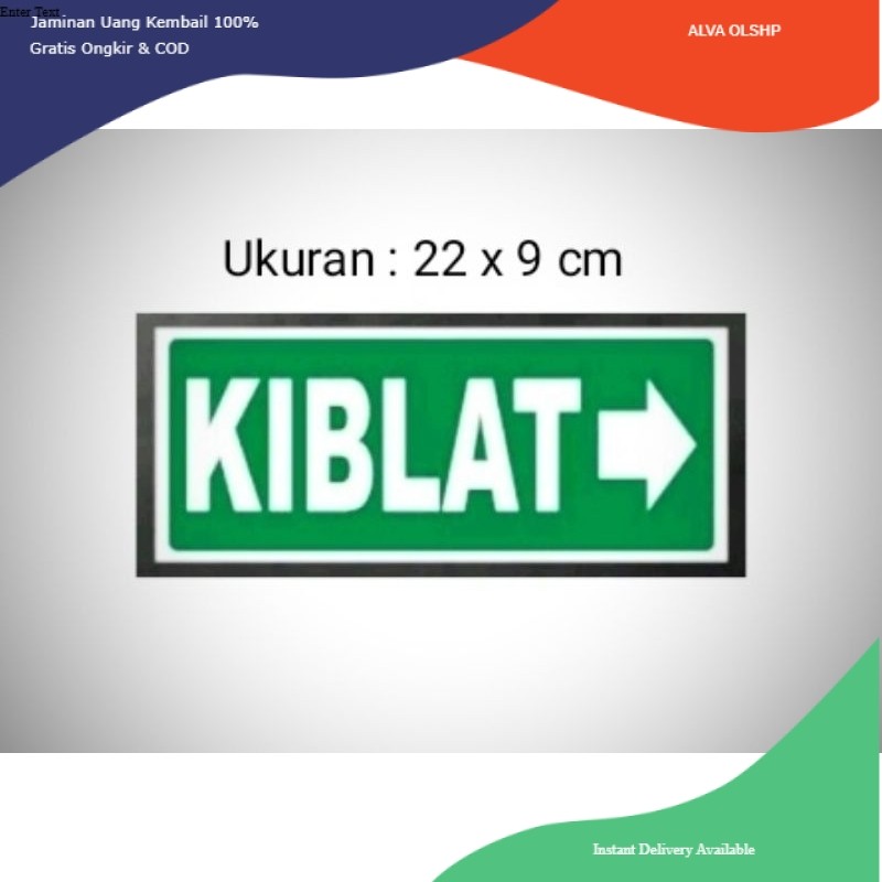 

Stiker Sign label " KIBLAT" Sign stiker tulisan kiblat tempelan tanda kiblat