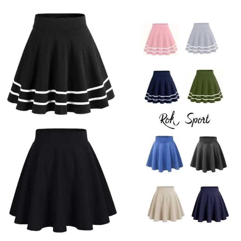 Rok Pendek Olahraga Korean Mini Skirt Wanita Jumbo Mayung Sport Lari Bersepeda Senam Gym Fitness Zum