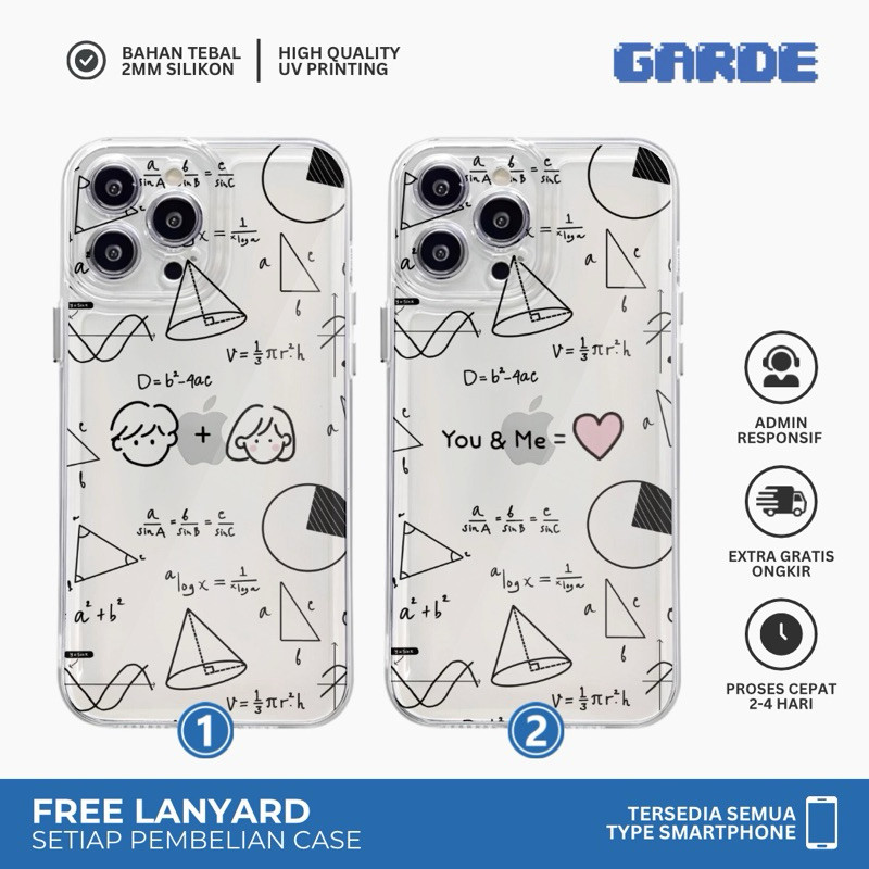 CASE PREMIUM MATH COUPLE HIGH QUALITY CASING SOFT JELLY CLEAR BENING IPHONE XR SE 11 12 13 14 PRO MA