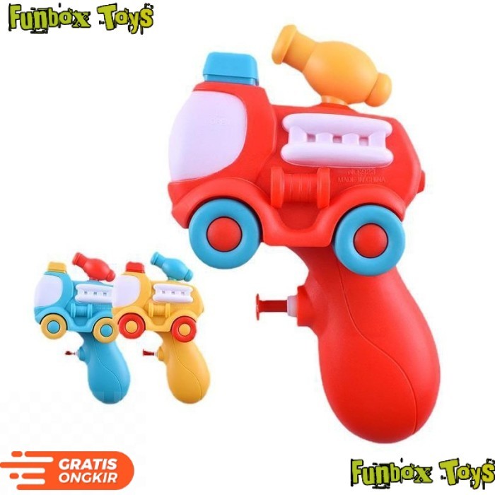 (PSD) Mainan Anak MINI CARTOON FIRE TRUCK WATER GUN Tembakan Air Gun Toy - Tanpa Bubble