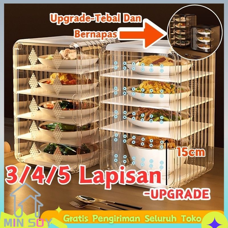 CodTudung Saji 5 Susun Tudung Saji Makanan Anti Lalat Penyimpanan Lauk Premium Tudung Saji 5 Susun