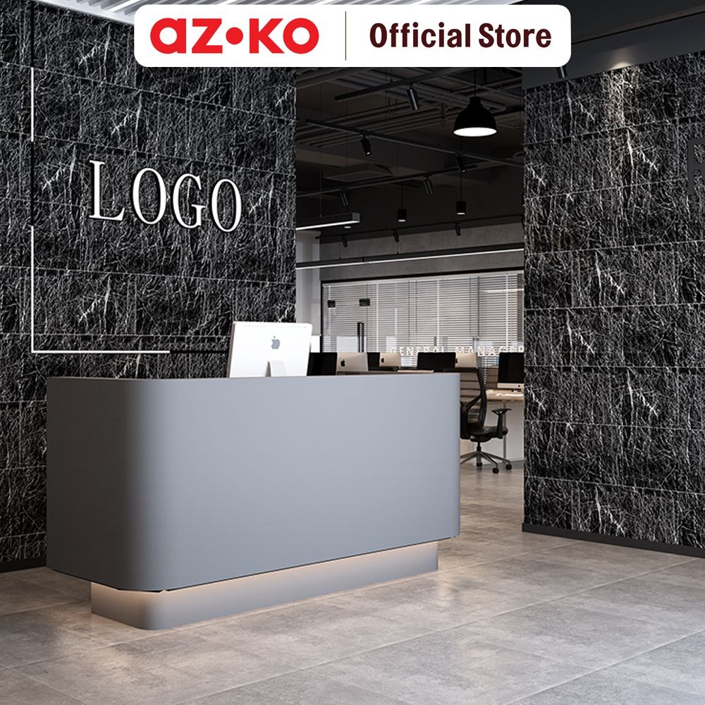 AZKO Forhom 60x30 cm Stiker Dinding Marble - Hitam Wall Sticker Dekorasi Rumah Tempel Hiasan Tembok 