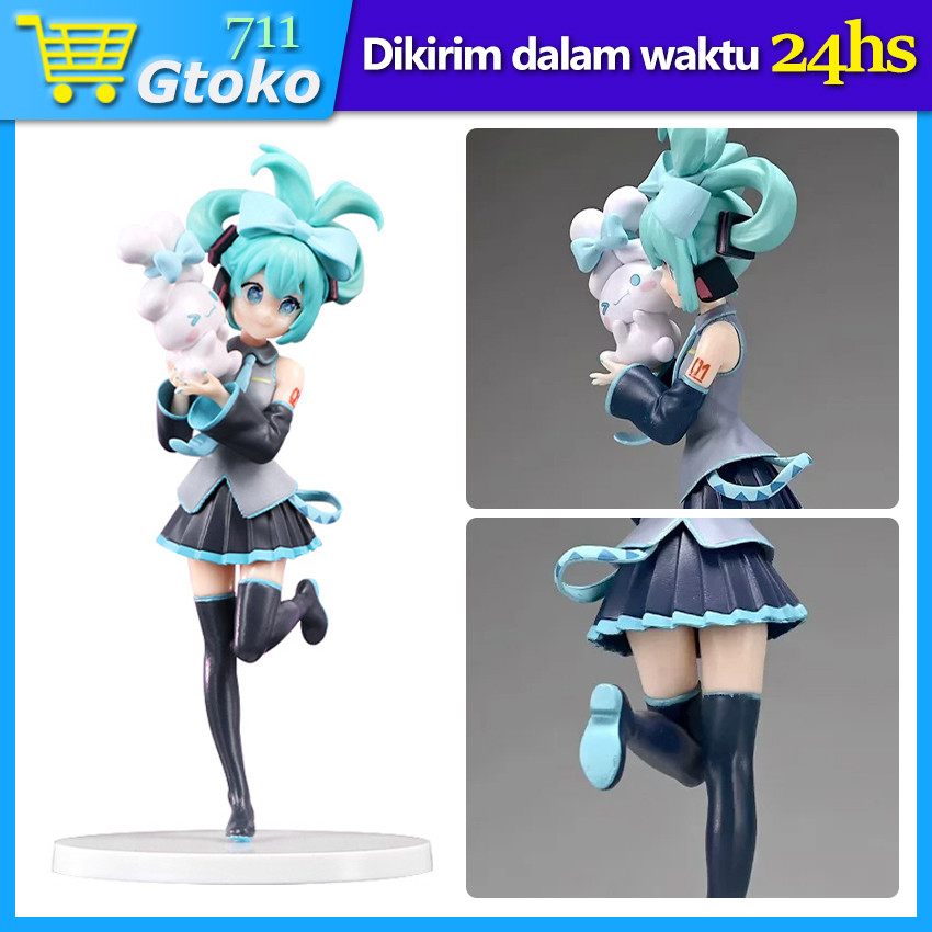 Hatsune Miku x Cinnamonroll Action Figure Anime Vocaloid Pajangan Koleksi 20cm