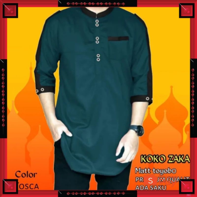 [PREMIUM ORIGINAL] Baju Koko Kurta Zaka,Baju Koko Muslim Pria bahan premium