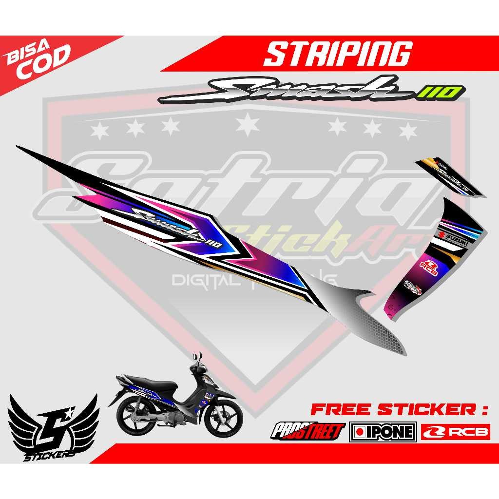 STRIPING VARIASI MOTOR SMASH 110 / STICKER LIST VARIASI SUZUKI SMASH 110