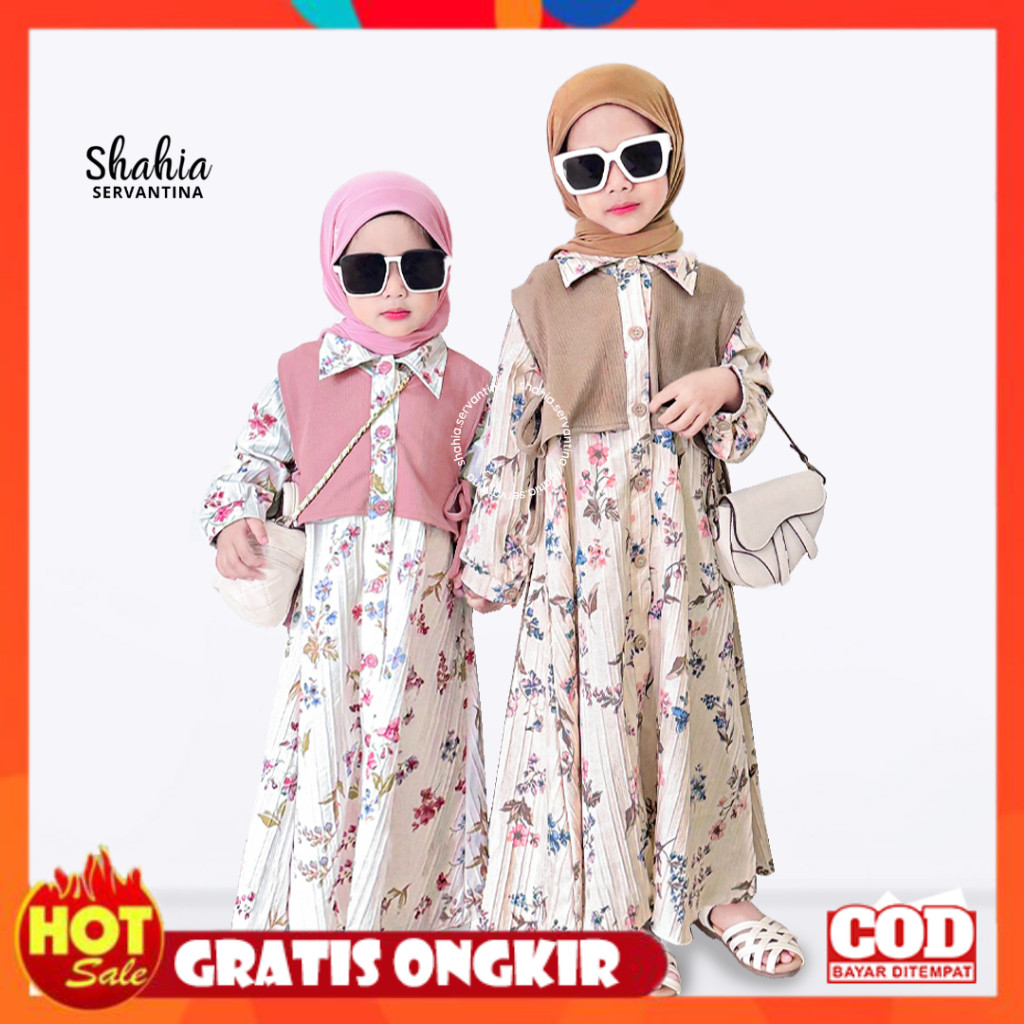 [PREMIUM ORIGINAL] Shahia Servantina - Nerissa Dress Gamis Anak Perempuan Baju Muslim